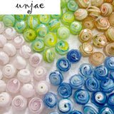 Japanese Star Sky Flat Round Glass Beads DIY Necklace Bracelet Earrings