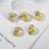 Japanese-Style Dried Flower Resin Patch DIY Accessory 2pcs
