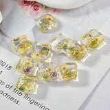 Japanese-Style Dried Flower Resin Patch DIY Accessory 2pcs