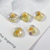 Japanese-Style Dried Flower Resin Patch DIY Accessory 2pcs