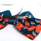 Japanese Floral Bow Barrettes Satin Patchwork Retro Headband