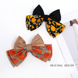 Japanese Floral Bow Barrettes Satin Patchwork Retro Headband