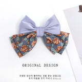 Japanese Floral Bow Barrettes Satin Patchwork Retro Headband