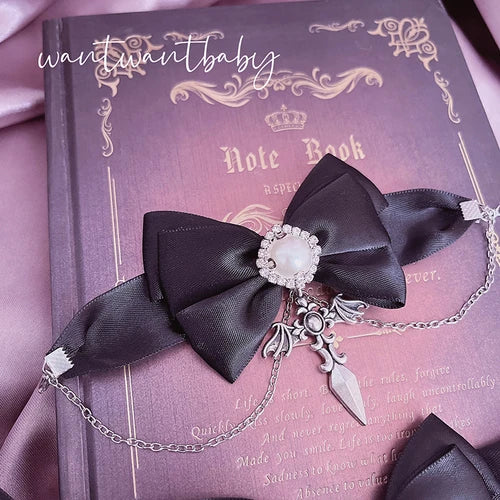 Sweet Bow Rhinestone Necklace for Women