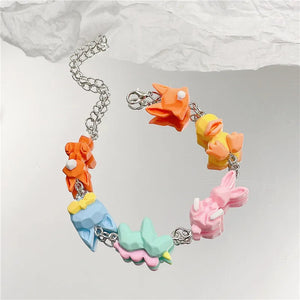 3D Fox Rabbit Bulldog Unicorn Girl Bracelet