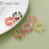 Japanese Acrylic Fruit Slice Ring Sweet Girl Jewelry Index Finger Tail Ring