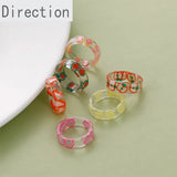 Japanese Acrylic Fruit Slice Ring Sweet Girl Jewelry Index Finger Tail Ring