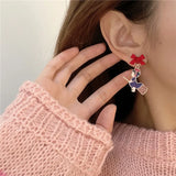Japanese Witch Cat Clip Earrings Funny Cartoon Bow Cat Clip No Piercing