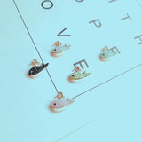 Japanese Whale Alloy Jewelry DIY Materials Hand-made Diamond Ear Accessories