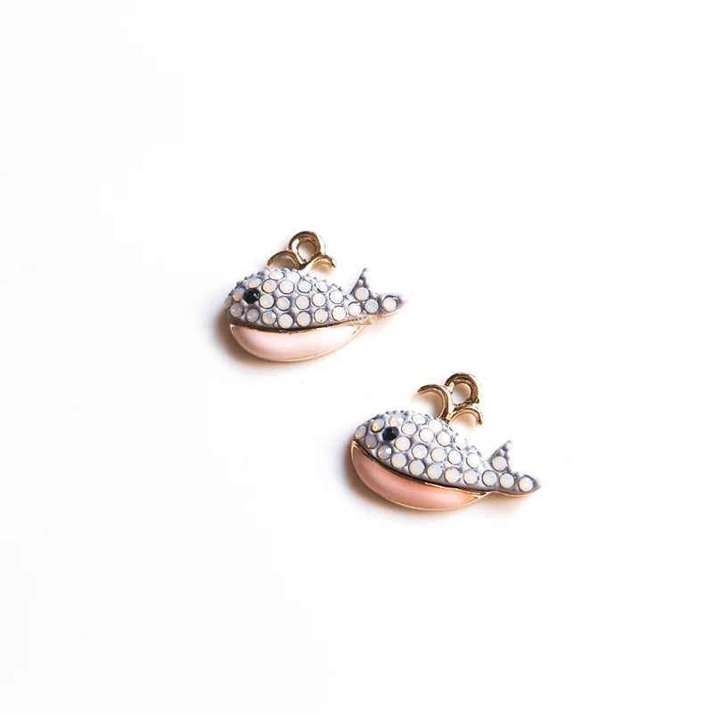 Japanese Whale Alloy Jewelry DIY Materials Hand-made Diamond Ear Accessories