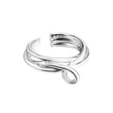 Japanese Style S925 Silver Knot Layer Winding Ring Ear Clip