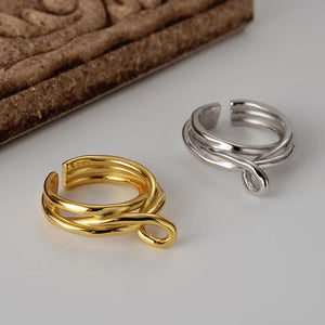 Japanese Style S925 Silver Knot Layer Winding Ring Ear Clip