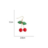 Japanese Sweet Youth Girl Cherry Earrings Fresh Women Ear Clips