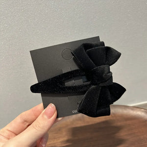 Japanese Velvet Bow Hairpin Vintage Fringe Clip Hair Accessories for Women