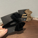 Japanese Velvet Bow Hairpin Vintage Fringe Clip Hair Accessories for Women