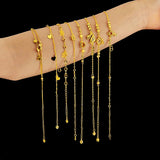 Japanese Red Book Sand-Plated 24K Love Bell Multi-Line Anklet