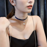 Japanese Short Net Red Pendant Necklace Collarbone Chain