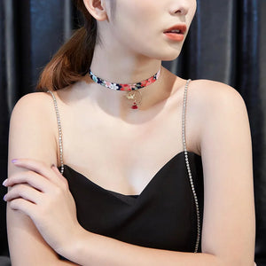 Japanese Short Net Red Pendant Necklace Collarbone Chain