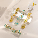 Japanese Foil Dry Flower Wave Resin Patch DIY Hairpin Earrings