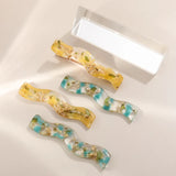Japanese Foil Dry Flower Wave Resin Patch DIY Hairpin Earrings