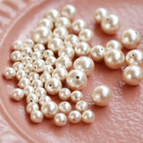 Japanese Cotton Pearl Loose Beads Shallow Champagne Straight Hole DIY Earring