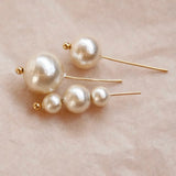 Japanese Cotton Pearl Loose Beads Shallow Champagne Straight Hole DIY Earring