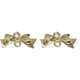 Japanese Alloy Double Hole Hanging Basic Bow DIY Earrings