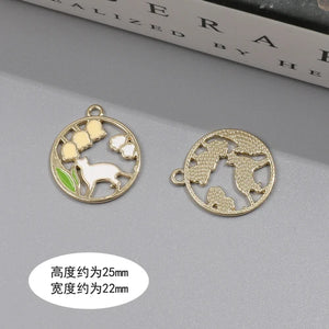 Japanese Kitten Rose Lily of the Valley Alloy Pendant