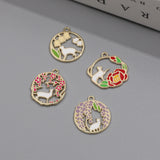 Japanese Kitten Rose Lily of the Valley Alloy Pendant