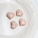 Japanese Heart Zircon Earrings DIY Jewelry Accessories