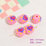 Japanese Hand-Painted Drip Oil Ins Love Beads DIY Material