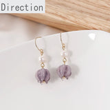 Japanese Glazed Violet Lily of the Valley Beads - DIY Jewelry Materials