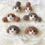 Japanese Wool Felt Doll Jewelry Material Soft Girl Head Brooch Corsage Earrings