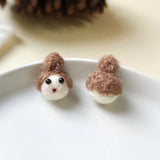 Japanese Wool Felt Doll Jewelry Material Soft Girl Head Brooch Corsage Earrings