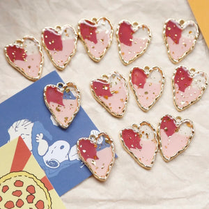 Japanese Irregular Love Peach Heart Pendant DIY Hand-made Earring Material