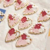 Japanese Irregular Love Peach Heart Pendant DIY Hand-made Earring Material