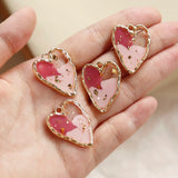 Japanese Irregular Love Peach Heart Pendant DIY Hand-made Earring Material