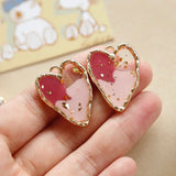 Japanese Irregular Love Peach Heart Pendant DIY Hand-made Earring Material