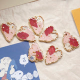 Japanese Irregular Love Peach Heart Pendant DIY Hand-made Earring Material