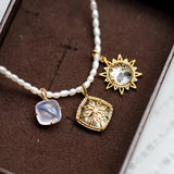 925 Silver Necklace Lavender Amethyst Pendant 10k