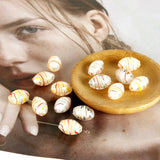 Japanese Retro Hand-Painted Glass Beads Love Earrings DIY Jewelry