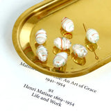 Japanese Retro Hand-Painted Glass Beads Love Earrings DIY Jewelry