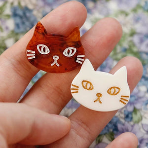 Japanese Retro Cat Patch Earrings DIY Resin Acetate Accessories