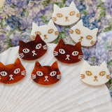 Japanese Retro Cat Patch Earrings DIY Resin Acetate Accessories
