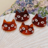 Japanese Retro Cat Patch Earrings DIY Resin Acetate Accessories
