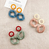 Japanese Retro Oval Round Earrings DIY Accessory Materials