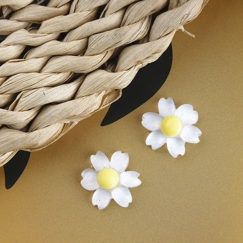 Japanese Cherry Hua Daisy Flower Resin Earrings DIY Accessories