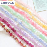 Straight Hole Crystal Agate Beads Flat Beads DIY Jewelry Bracelet Accessories
