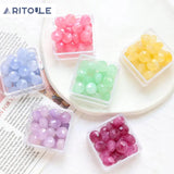 Straight Hole Crystal Agate Beads Flat Beads DIY Jewelry Bracelet Accessories
