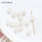 Straight Hole Crystal Agate Beads Flat Beads DIY Jewelry Bracelet Accessories